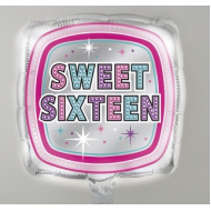 Sparkling Silver Sweet Sixteen Balloon